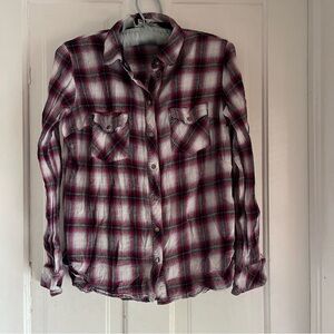 Kut from the Kloth long sleeve XS shirt in red and white plaid